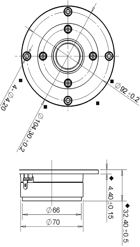Mechanical drawing 104.3mm