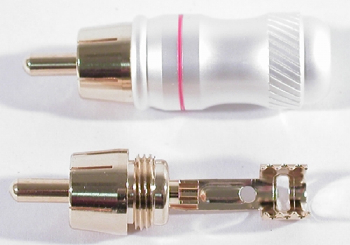 Plugs: YRCA4-R RCA Plug - 4cm long - Red band