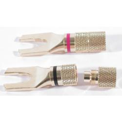 Spades: YG-SPADER, Gold plated brass spade - Red