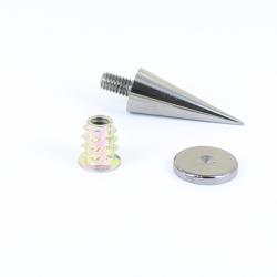 Feet: Yung YLC Black Chrome 1-3/8 Tall, 1/4-20, Insert