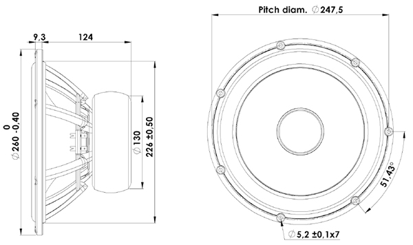 ScanSpeak Revelator 26W/4867T Mechanical Drawing