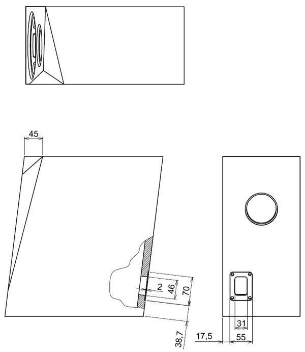 Satori Ara 2-Way Speaker Kit Cabinet Drawing