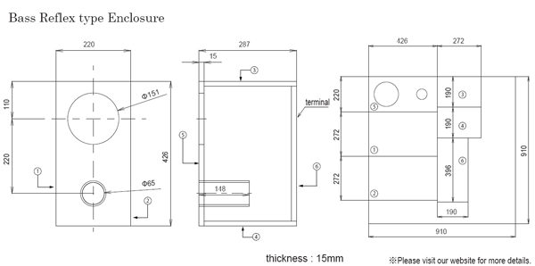 Ported cabinet drawing