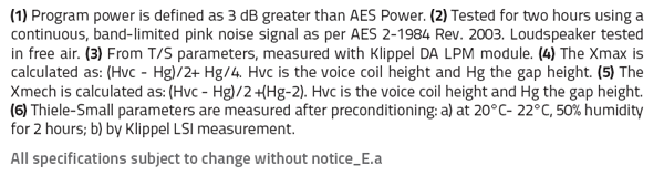 Lavoce SAF184.03 parameters