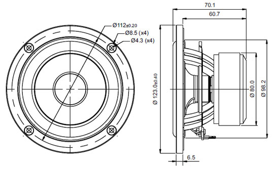Mechanical Drawing - 123mm outside