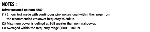 SB Audience Bianco 75CD-T parameters