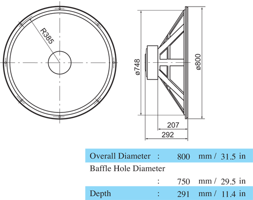 Mechanical drawing 800mm