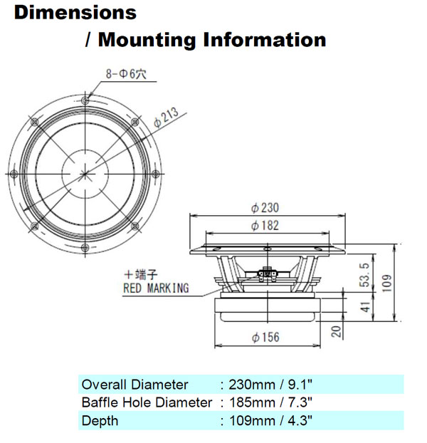 Mechanical drawing 230mm