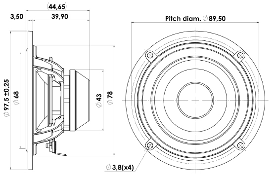 Scanspeak Discovery 10F/8414G-10 Mechanical Drawing