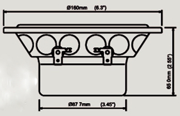Mechanical drawing 160mm outside
