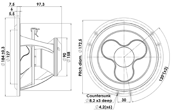 ScanSpeak Illuminator 18WU/4741T-00 Mechanical Drawing