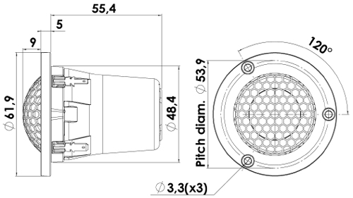 ScanSpeak Illuminator D3004/6020-10 Mechanical Drawing