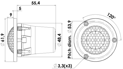 ScanSpeak Illuminator R3004/6020-10 Mechanical Drawing