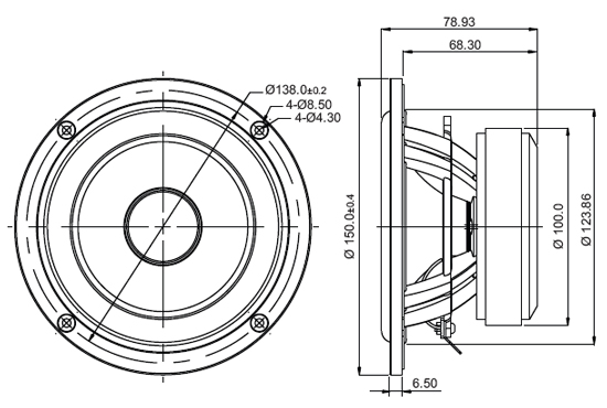 Mechanical Drawing - 150mm outside