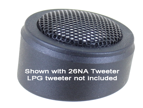 Photo of LPG 26NA tweeter mounted in LPG wedge mount.