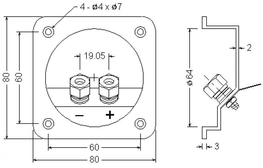 DB-CUPS mechanical drawing