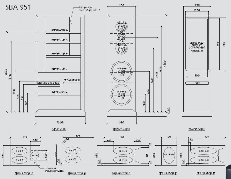 Satori SBA 951 Speaker Kit Cabinet Drawing