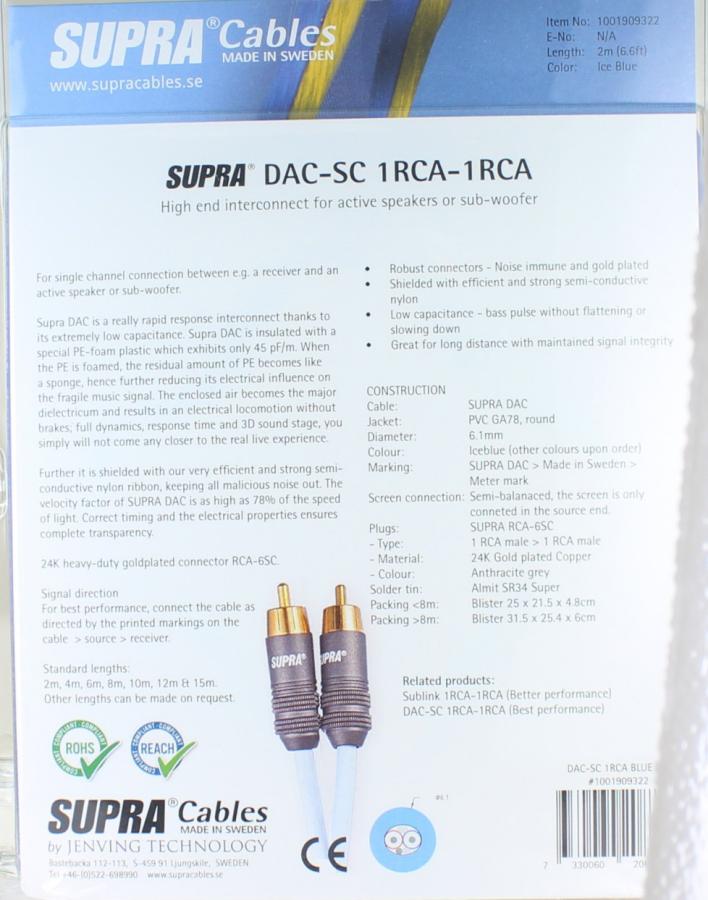 Supra DAC-SC 1RCA-1RCA photo