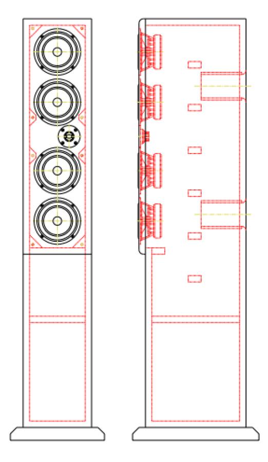 Drawing of vented cabinet