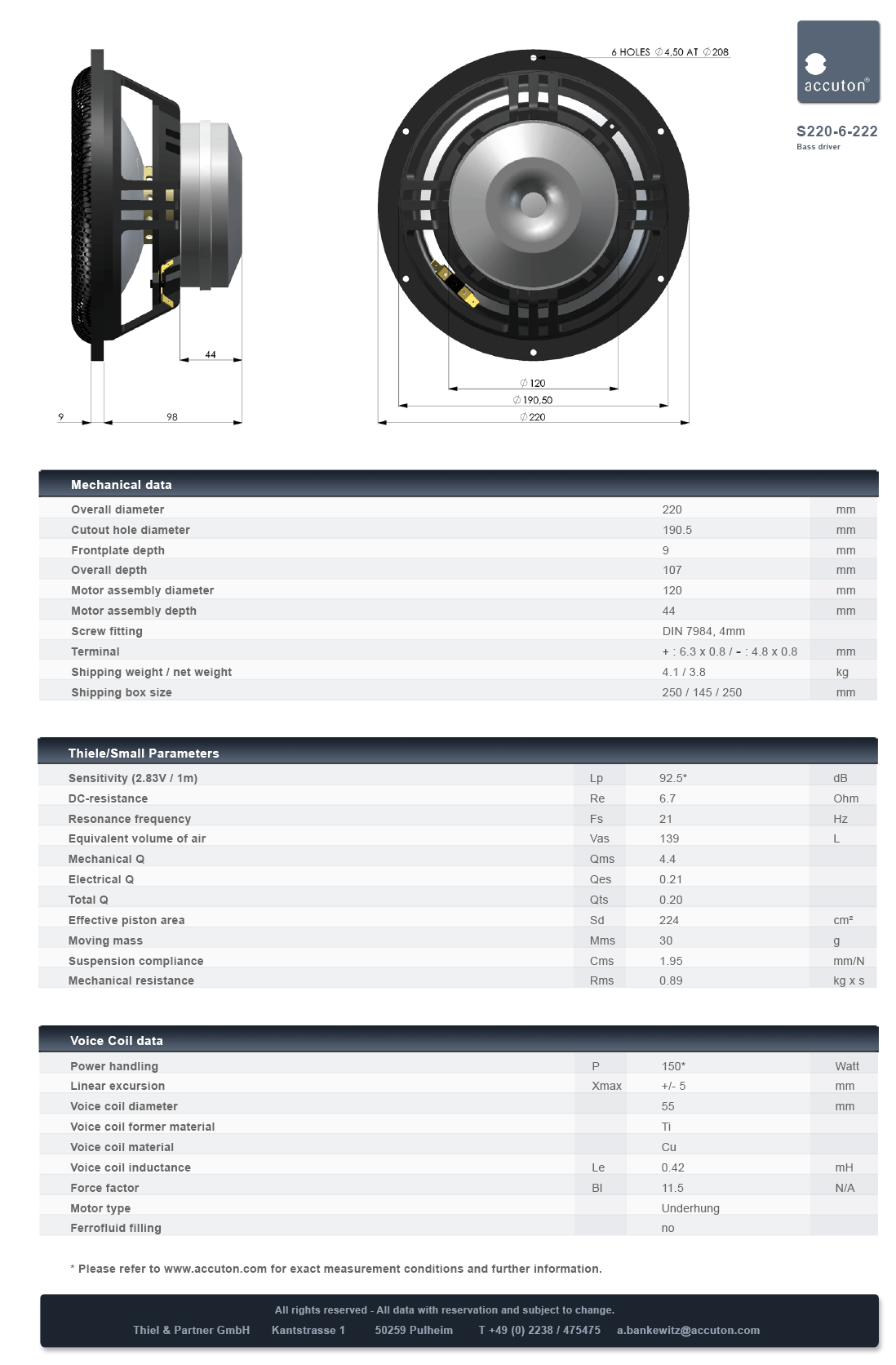 Accuton S220-6-222 spec sheet 2