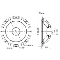 SB34NRX-00 passive radiator mechanical drawing