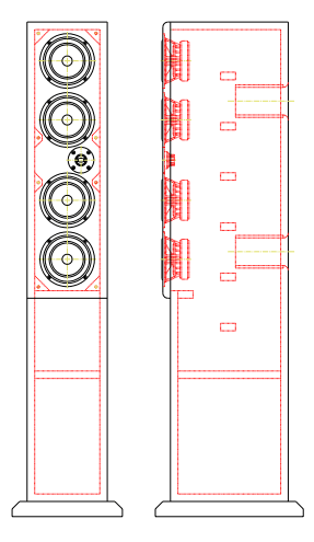 Drawing of vented cabinet