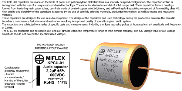 Miflex 600V Copper Foil Capacitor blurb