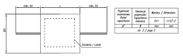 Miflex 600V Copper Foil Capacitor diagram