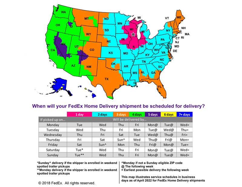 Fedex ground delivery time map