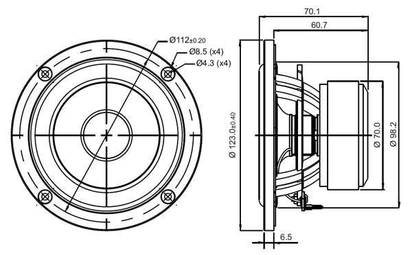 SB Acoustics SB12NRX25-04 parameters
