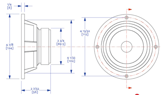 Mechanical drawing 124mm